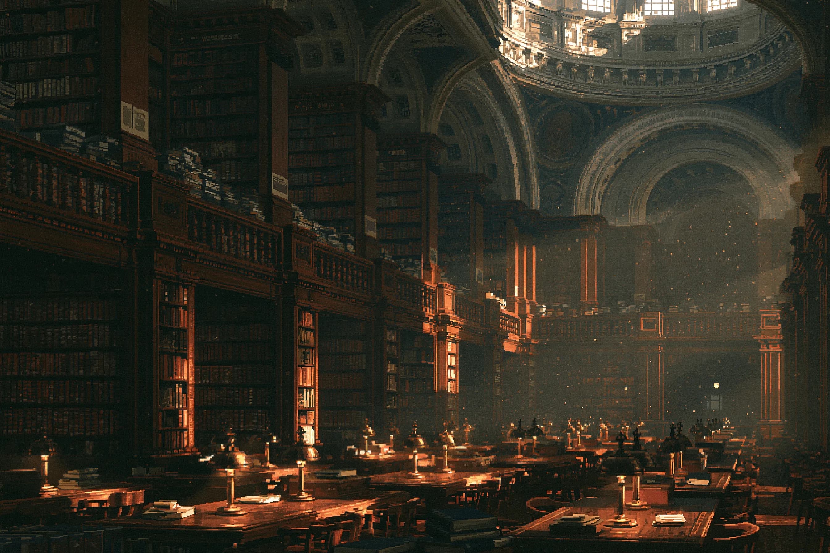 A historic library reading room