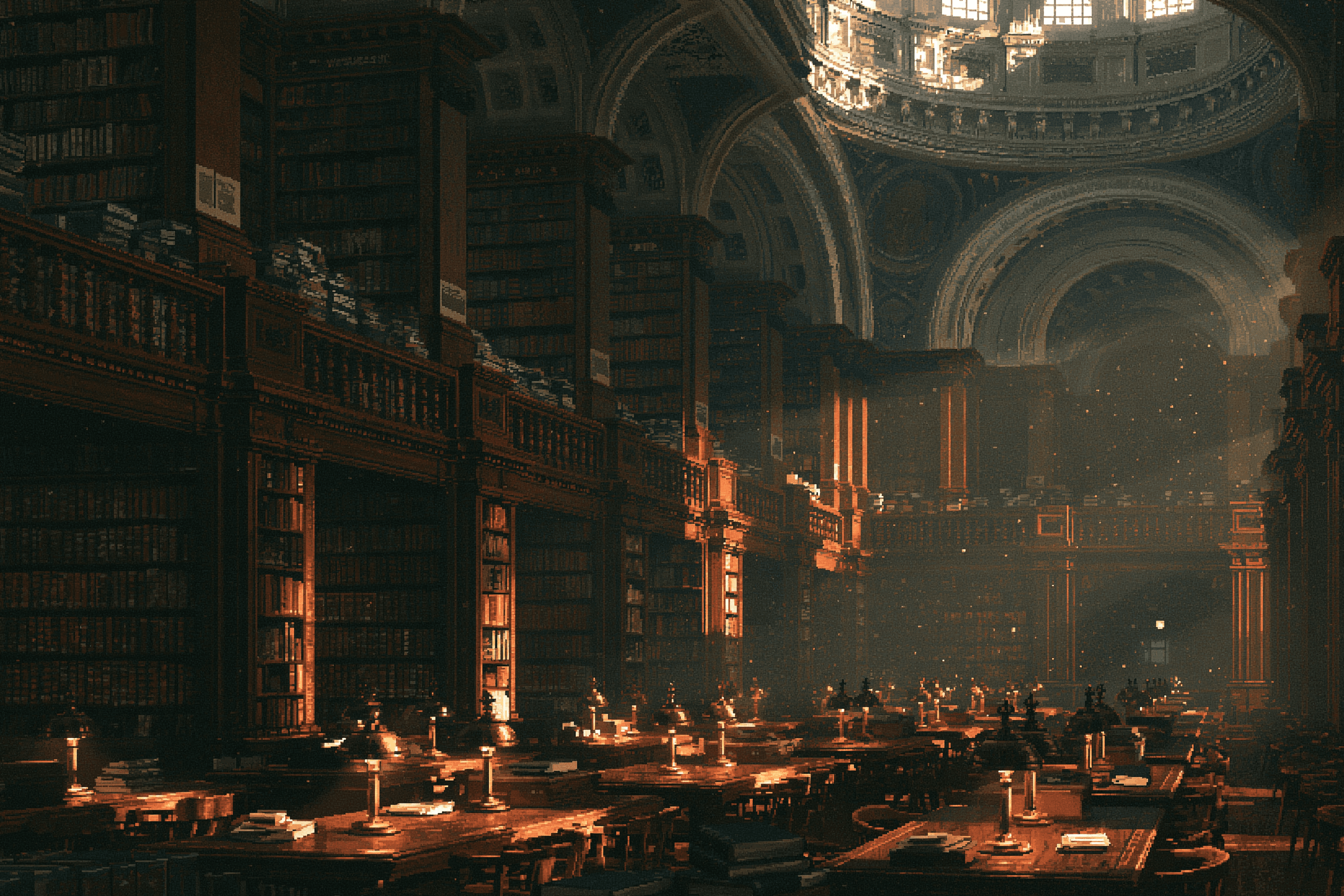 A historic library reading room