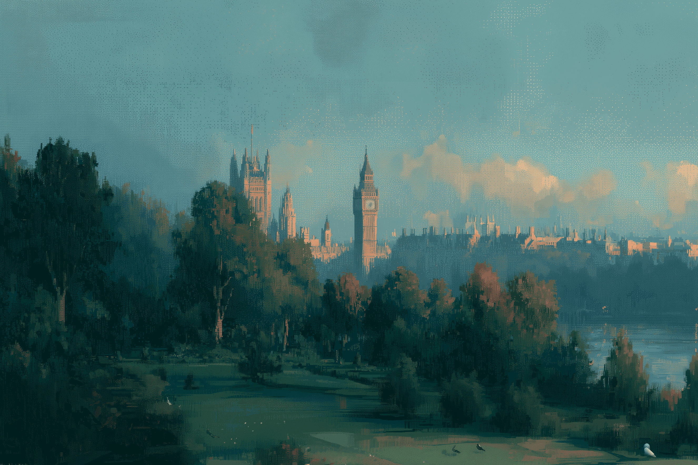 The Palace of Westminster and Elizabeth Tower at dawn